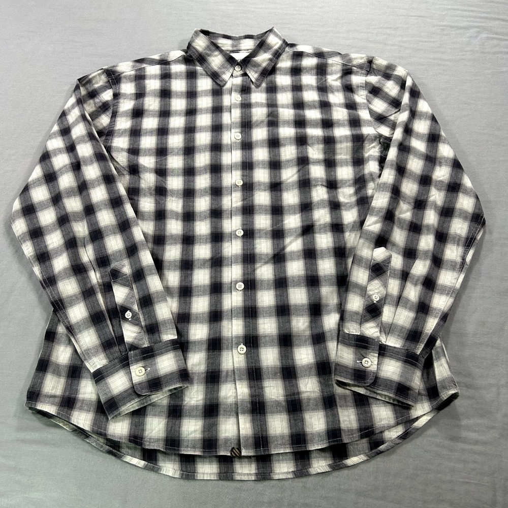 Billy Reid Shirt Mens Medium Shadow Plaid Standard Fit Button Up Casual Adult